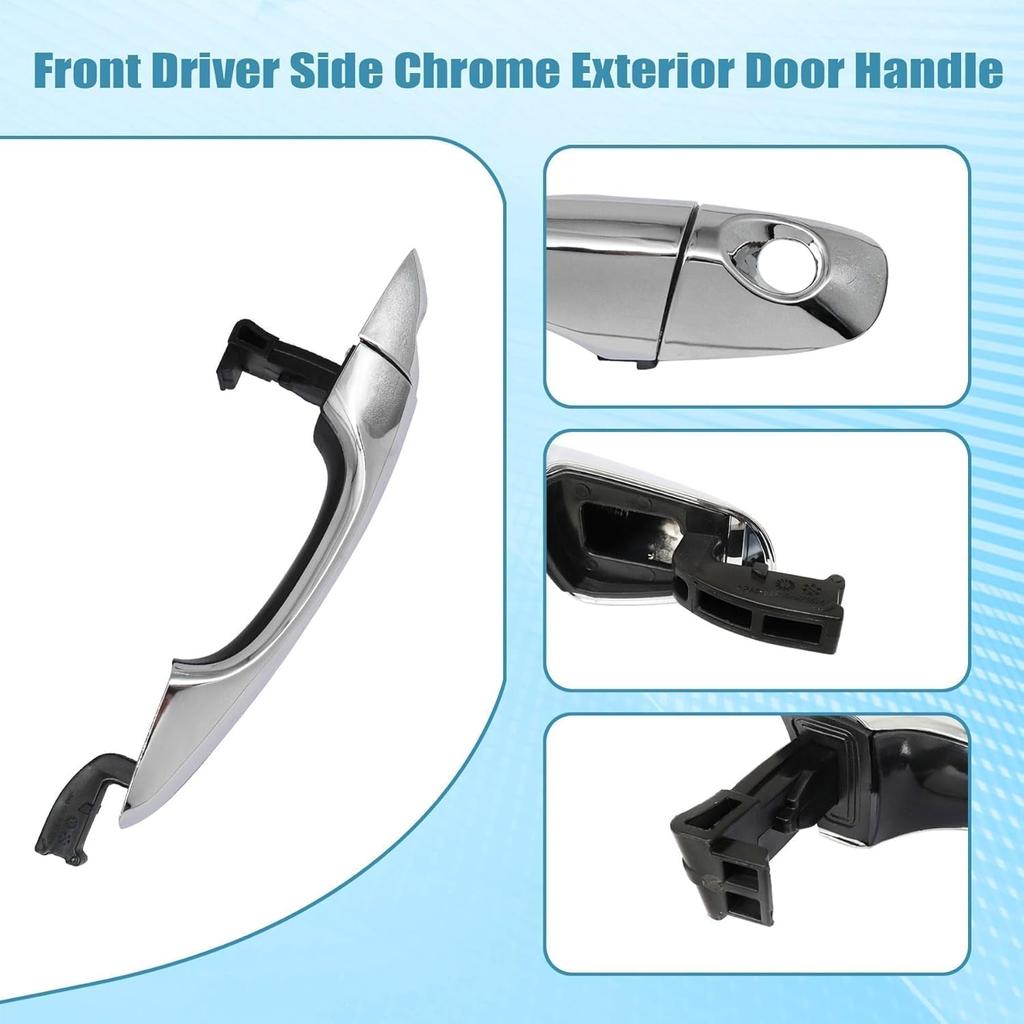 Priprilod Chrome Outside Door Handle Front Driver Side Compatible with Kia Sorento 2016-2020# 82651-C5010 82652-C5010