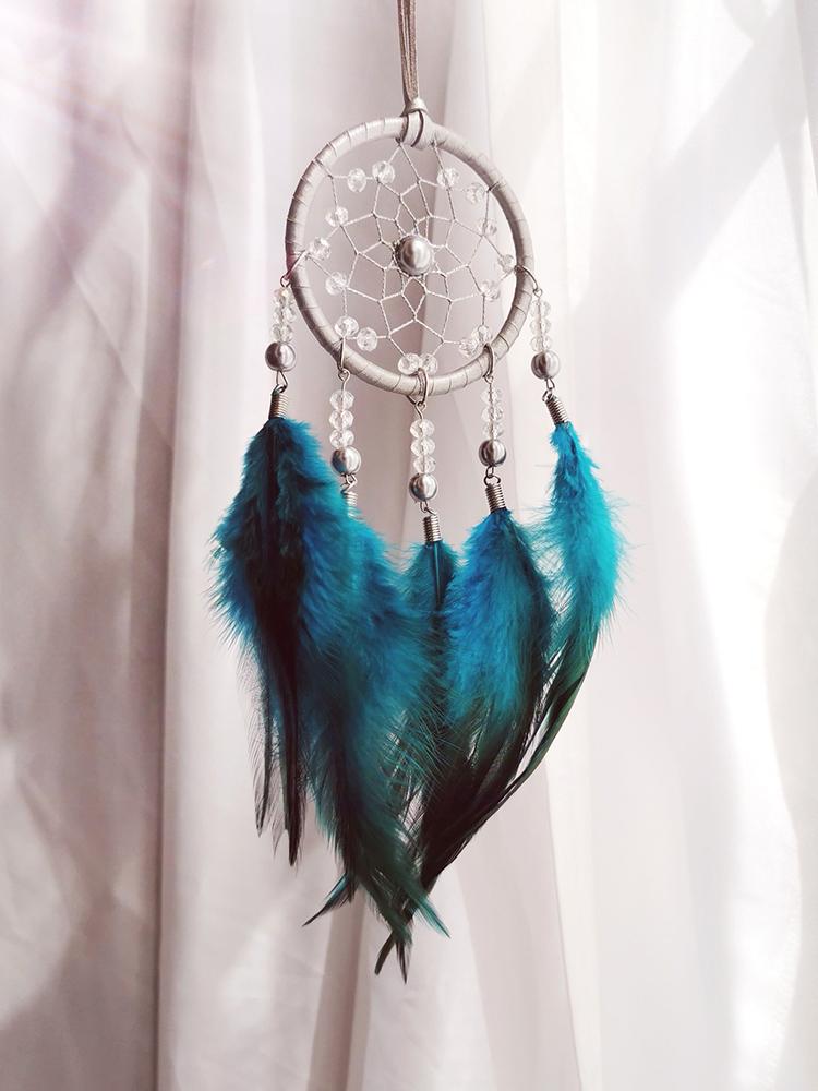 Creative Hand-woven Car Pendant Dream Catcher Feather Wind Chime Valentine's Day Gift Bedroom Hanging Ornaments Home Decoration