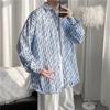Herren Retro Gestreiftes Frühlings Langarmhemd, Hong Kong Stil Innenjacke