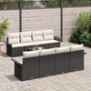 VidaXL Ensemble de canapés de jardin 9 pièces avec coussins en poly rattan noir 3345287