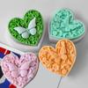 Flexible Silicone Mold Heart Butterfly Candle Molds Scented Aromatherapys Making Mould Handmade Desk Ornament Mould