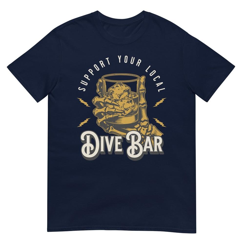 Support Your Local Dive Bar Skeleton Retro Drinking Design TShirt S