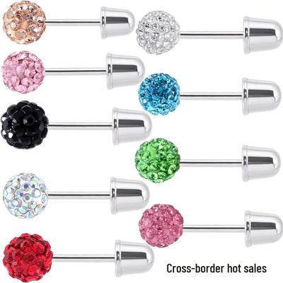 Set Popular cu 6 Perechi de Cercei Stud Rotunzi Tip Glonț pentru Femei - Bijuterii pentru Piercing în Stoc
