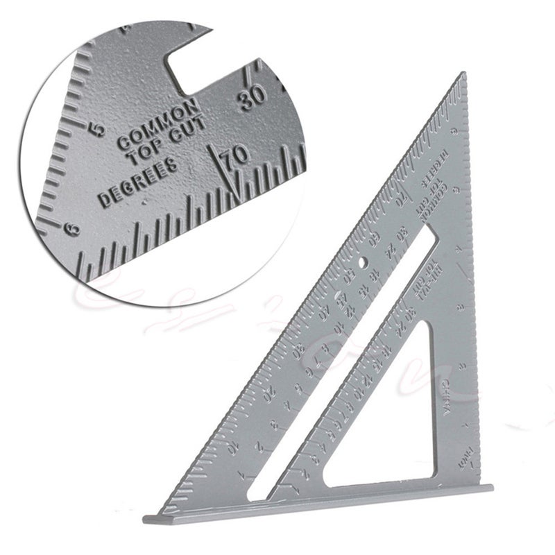 Squares 7Inch Aluminum Triangle Ruler Woodworking Miter Speed Framing Measuring Tool