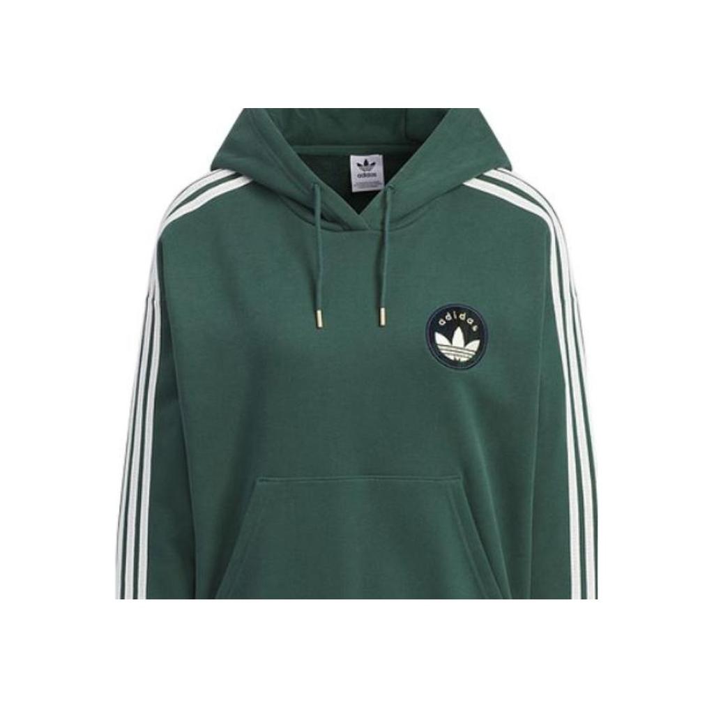 adidas Originals Comfortable Striped Long Sleeve Hoodie Women Hoodies Green JC6854