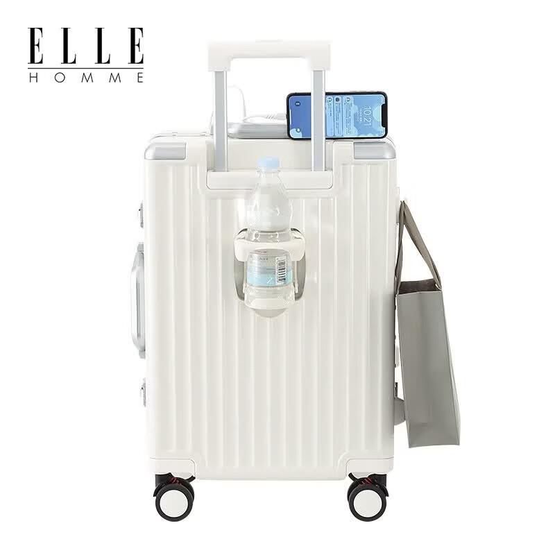 ELLE HOMME EH2408 Front-Opening Aluminum Frame Luggage 24 inch
