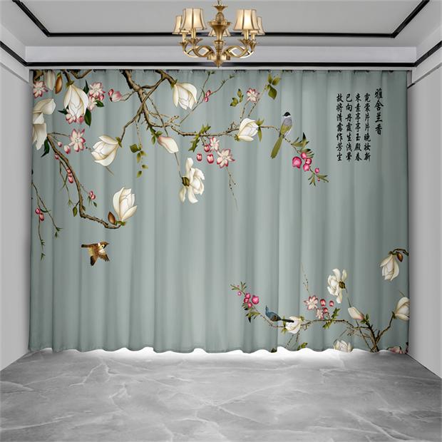 Chinese Troditional Culture Bird Flower Window Curtains In Kids Bedroom Living Room Hall Treatments Kitchen Decor Drapes Blinds