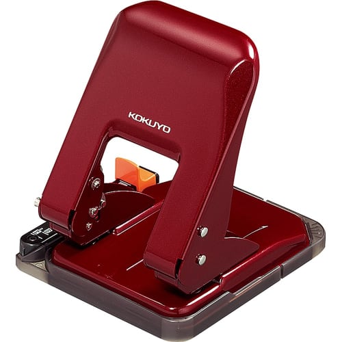 KOKUYO Hole Punch 2 Holes Rakuake Paper Size Guide Included 37 Sheets Red PN-G37R
