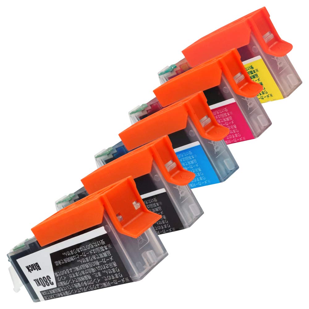 Compatible Canon Ink Cartridges and Latest IC Chip with Remaining Ink Level Made In an ISO 9001 Certified Packaged and In Japan BCI-380XL (BK) BCI-381