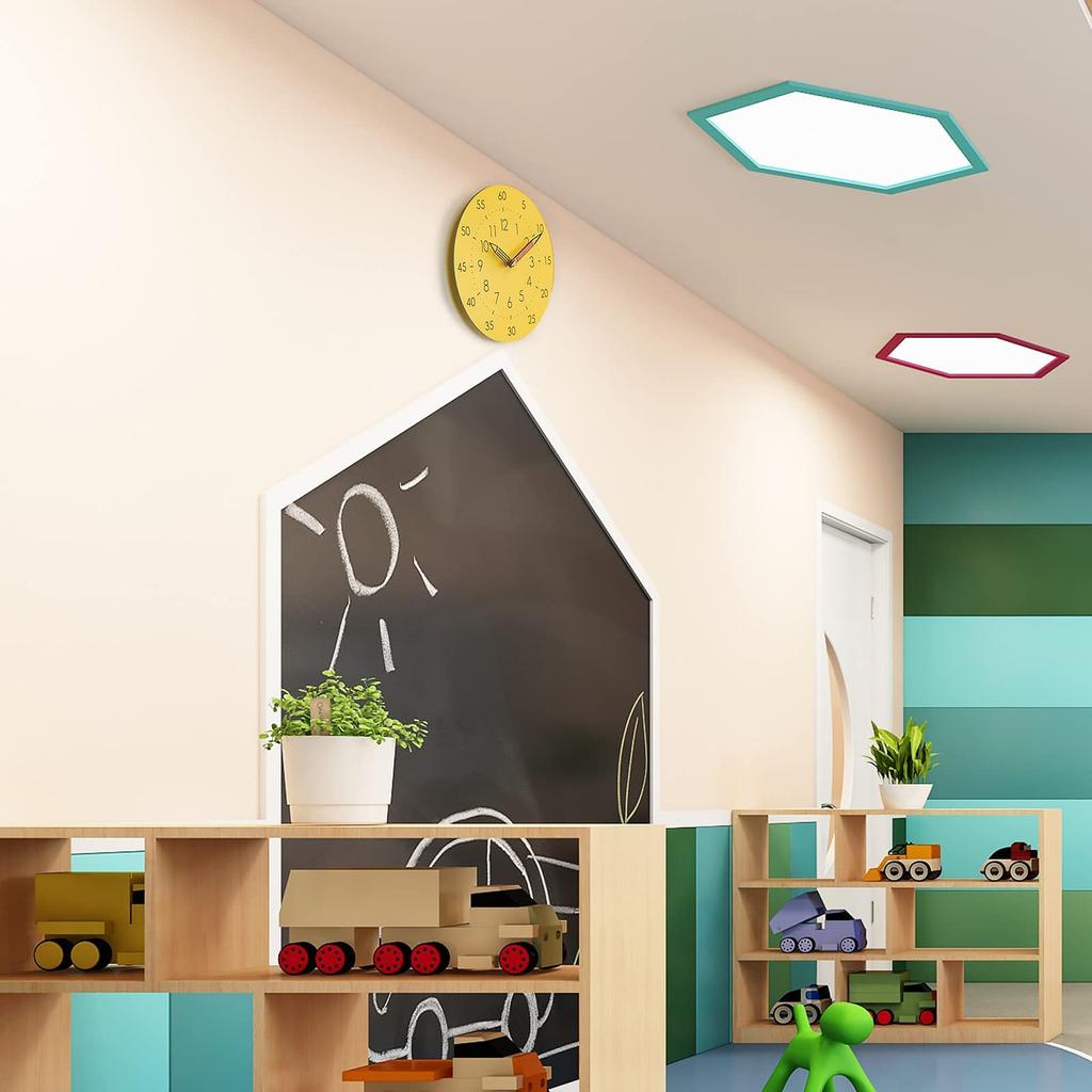 IFEND Zegar Ścienny na Stół Edukacyjny Ciągła Sekunda Duże Cyfry Arabskie 30cm Stylowy Ścienny Zawiera 1 dla Uczniów Dzieci, Zegar, Zegar, Cichy, Wskazówka,