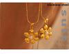 Qiong Yao Sunflower Pearl Pendant Necklace, Gold-Plated Stainless Steel for Women