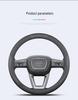 Odorless, non-slip steering wheel cover for BMW i3, i5, ix1, ix3, 5 Series & new energy vehicles; stitch-free design.