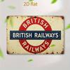 Vintage British Railway Train Tin Sign Metal Wall Art 8x12 Inch Rustic Pub Bar Decor