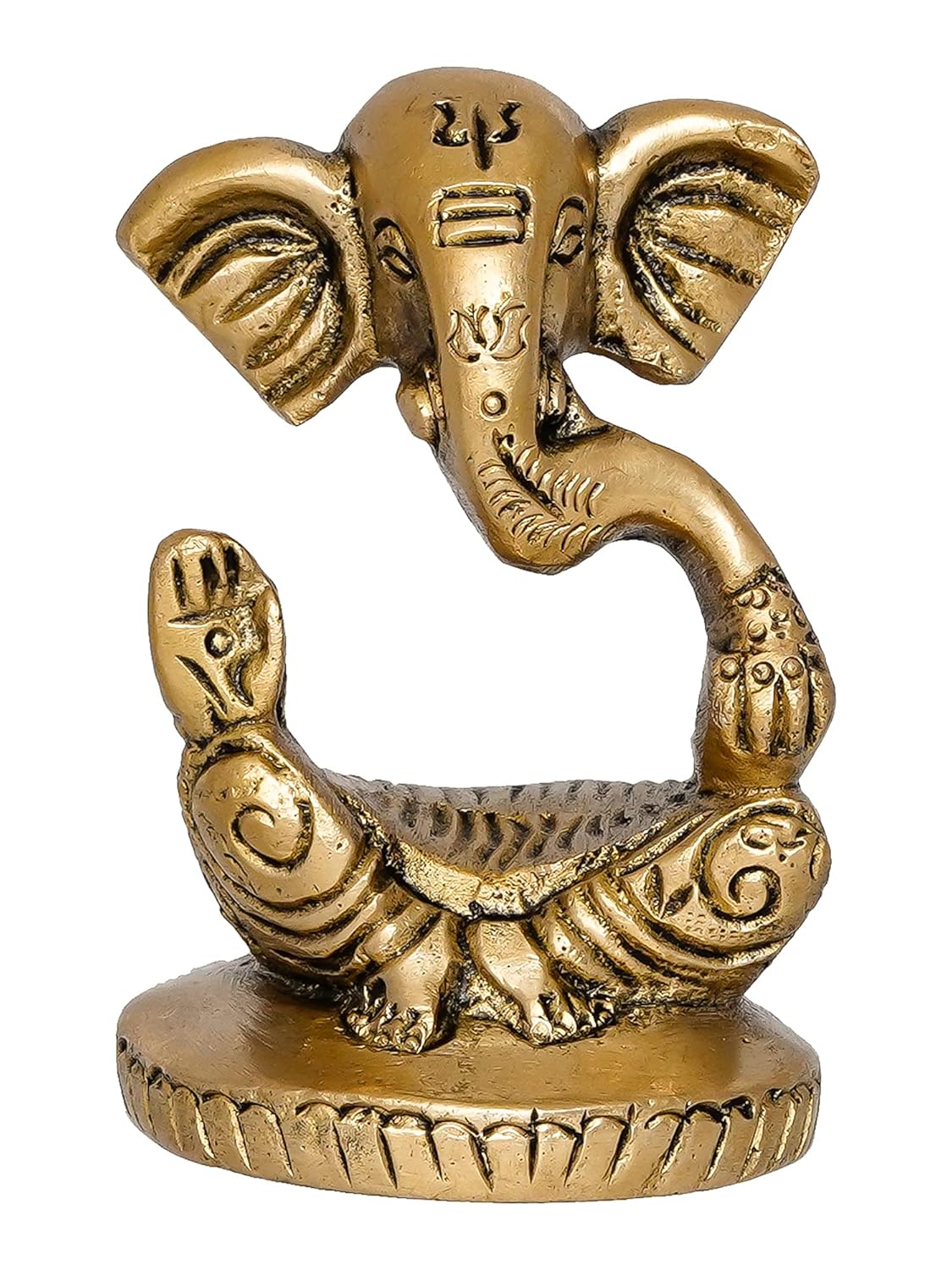 Статуэтка Господа Ганеши из золотой латуни, Красивая мурти Ганеша Джи Ganpati, Золотой