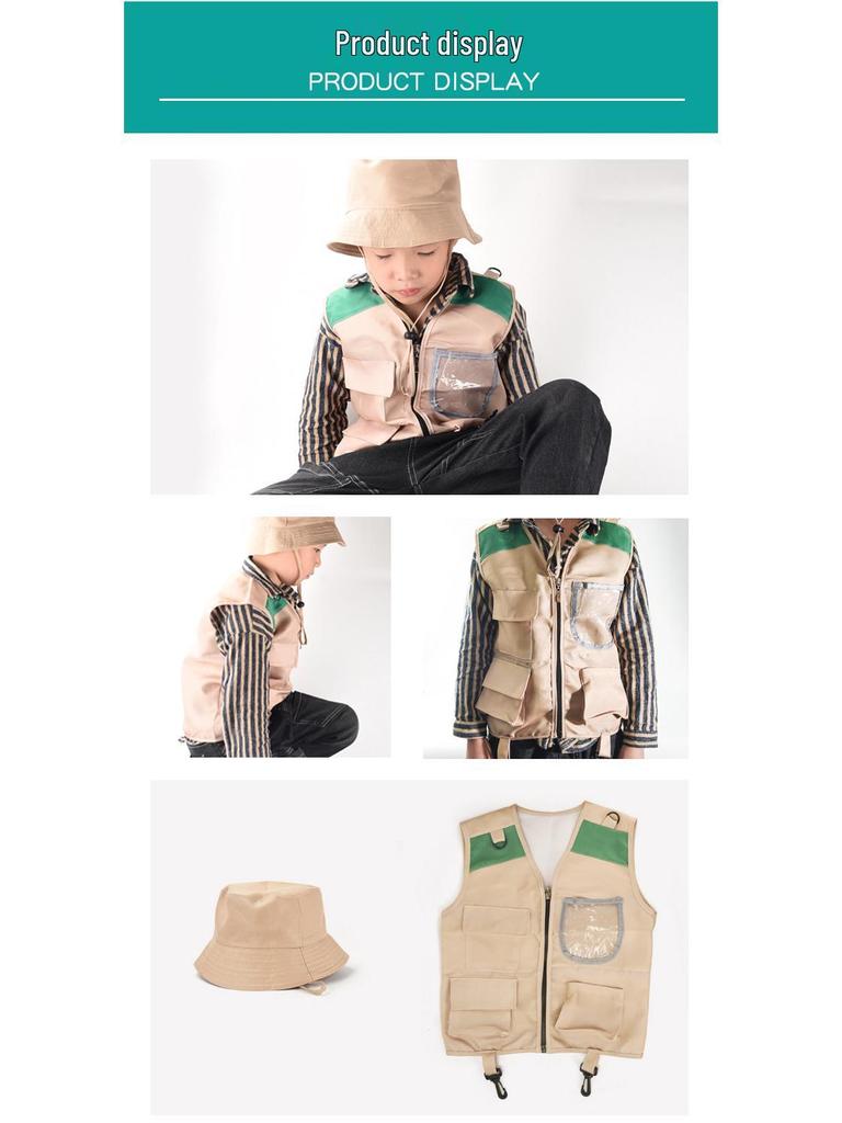Kids' Adventure Explorer Vest & Hat Cosplay Set