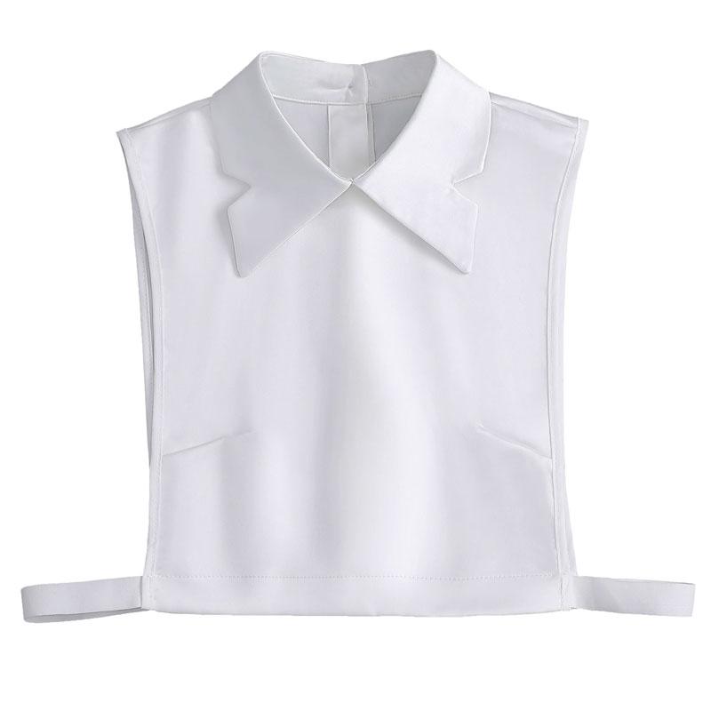 Chiffon Solid Color Lapel False Collar Detachable Blouse Dickey Collar Half Shirt Fake Collar for Women and Girls Favors