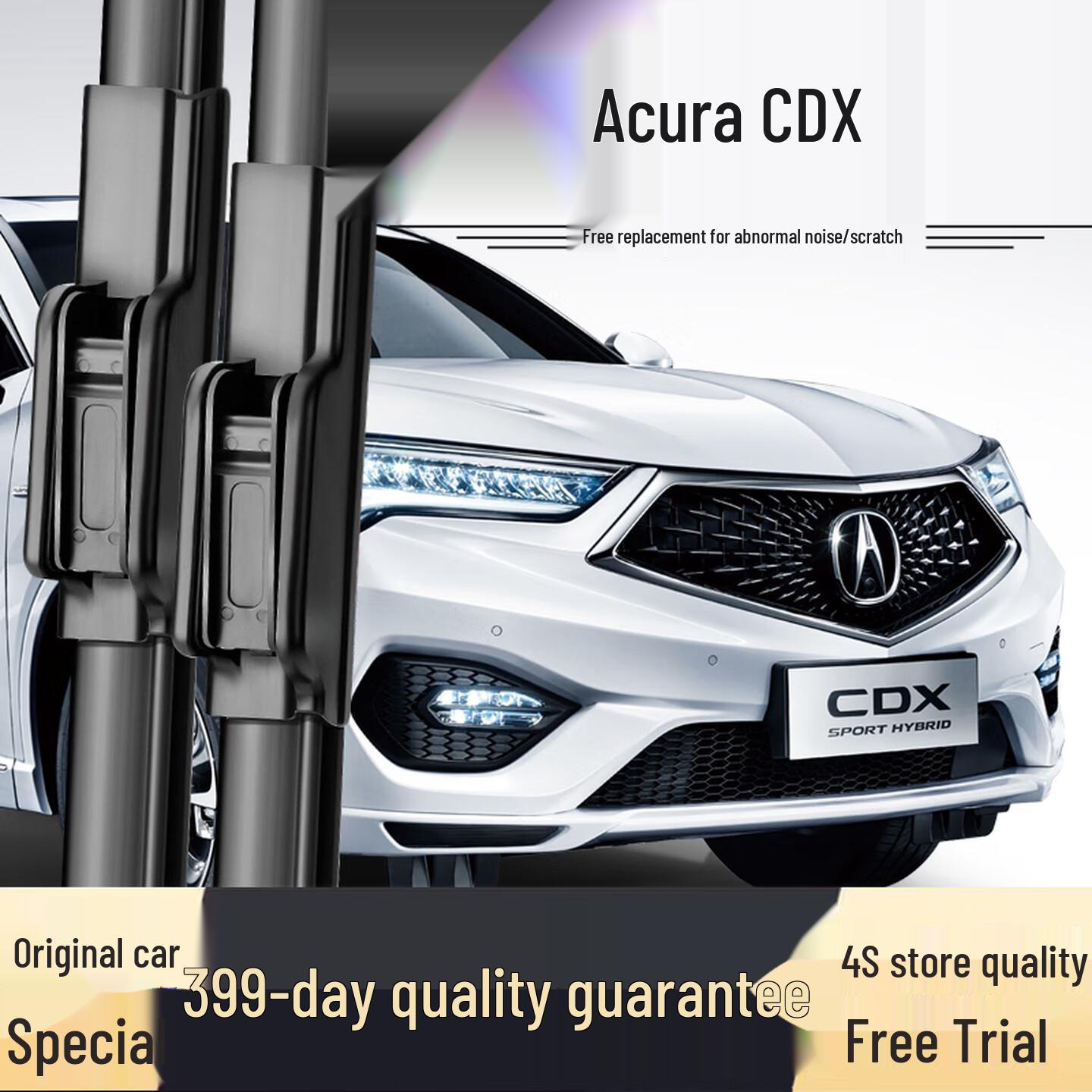 Compatible Wipers for Acura CDX 2016-2022 Models - Frameless Front & Rear Blades Acura CDX [16-23 models] front wipers pair