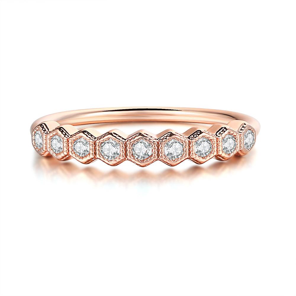 

Simple Geometric Dainty Ring For Women Girls Zircon Rose Gold Color Daily Gift Fashion Jewelry R919 10