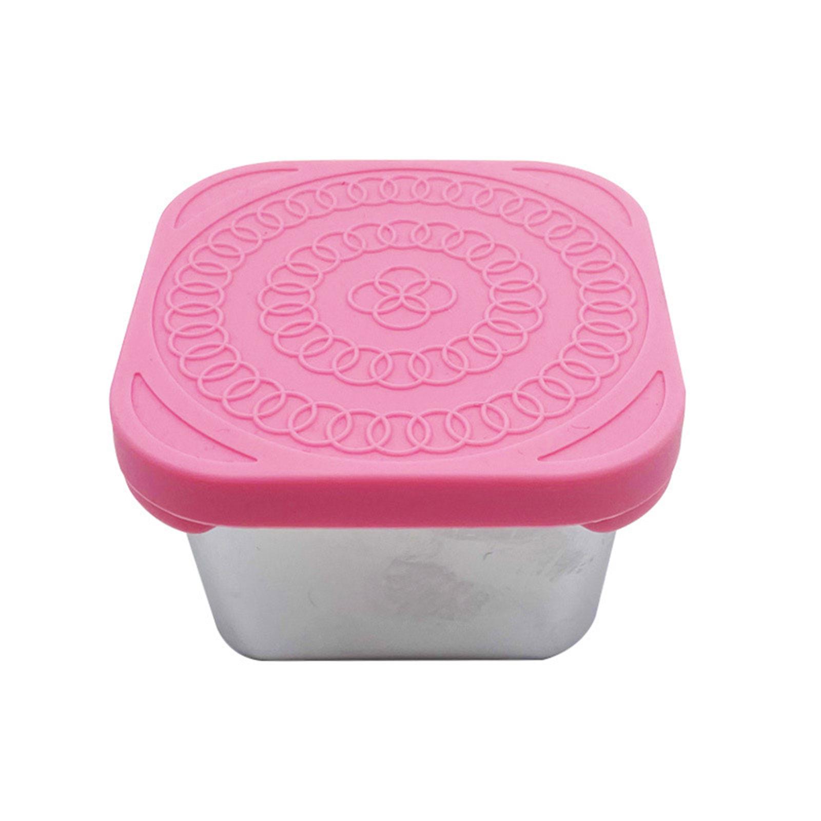 

Stainless Steel Food Containers Square Food Storage Box Snack Tin Lunch Box for Children Suitable for Basic Foods Fruit