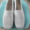 Solid Color Square Toe Mesh Loafers Shallow Women Flats Shoes Soft Bottom Knit Flats Mesh Shoes Casual Slip On Boat Shoes