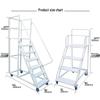 Heavy-Duty Movable Platform Ladder with Wheels for Supermarket Stocking and Picking