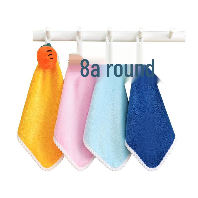 Coral Fleece Absorbent Cartoon Hand Towel - Cute, Hangable, Lint-Free