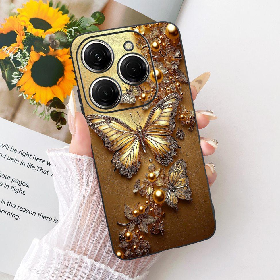 Case For Tecno Spark 20 Pro Cover KJ6 Cute Cat Fashion Butterfly Painted Casing For Techno Spark 20 Pro Bumper