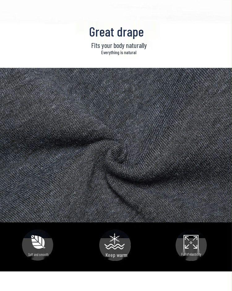 Men's Fleece-Lined Warm Underwear Set: Cotton Sweater Base Layer & Thick Trousers for Autumn/Winter