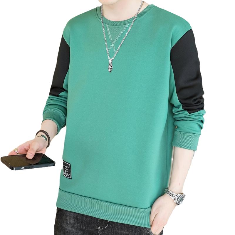 Herbst und Winter Rundhals Kontrastfarbe Lässiges Sweatshirt Herren Langarm Locker Modisch Lässiges Oberteil