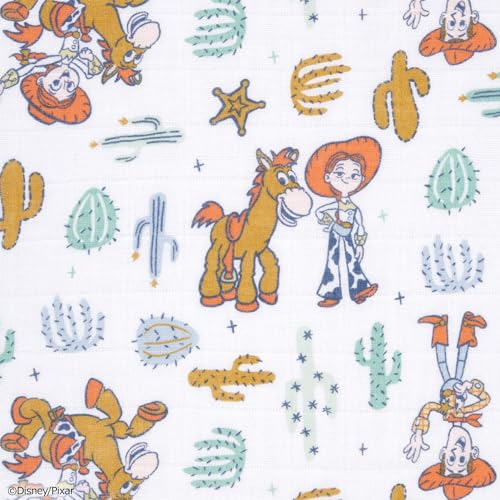 Aden + Anais Toy Story Washcloths, Set of 3, 30x30cm, Disney Design, Muslin Cotton, Baby Gift, WCADABDAWCC30012DI