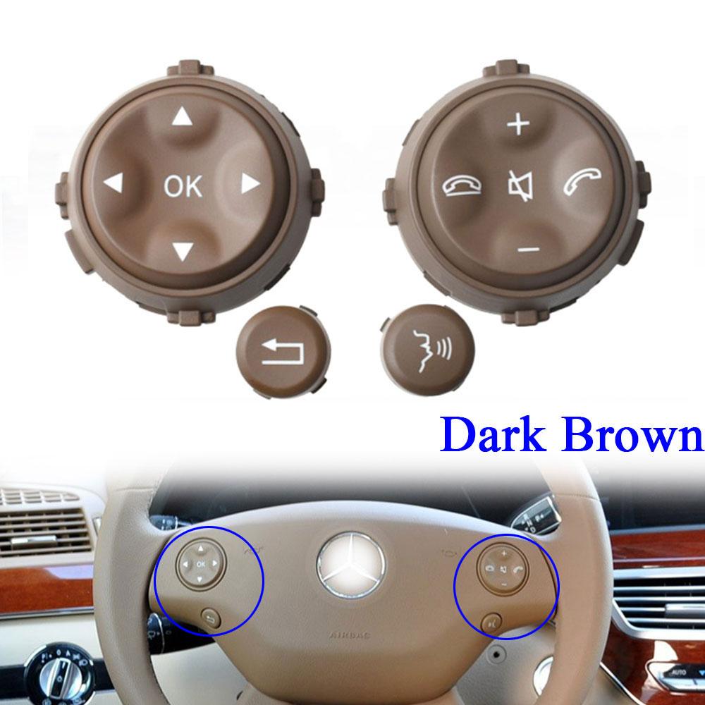 Car Black Multi-function Steering Wheel Control Push Button Cover For Mercedes Benz W221 S Class S280 S300 S350 S400