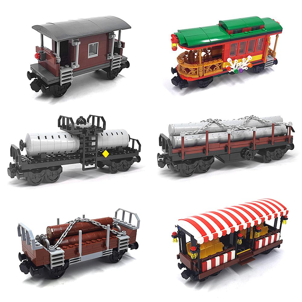 City Train Building Blocks DIY Modified Accessories, Creative MOC Assembly Track Train Carriage Expansion Set, Base, Wheel Parts