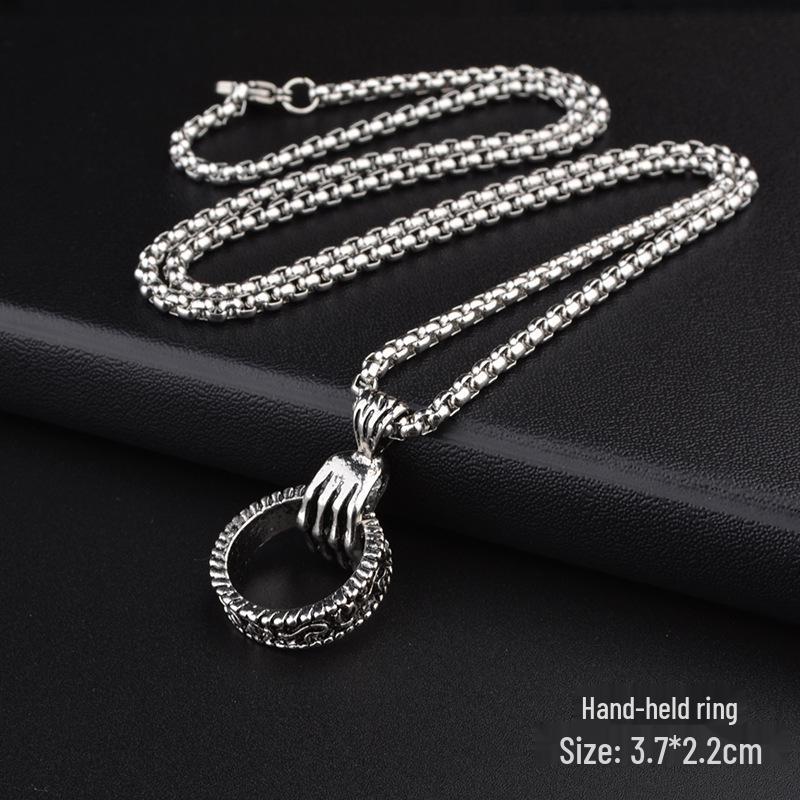 Trendy Six-Pointed Star Pendant Titanium Steel Necklace for Men & Women - Hip Hop Style Sweater Chain Jewelry.
