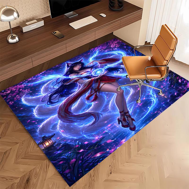 League of Legends Ahri Print Area Rug - Soft,Washable Non-Slip Indoor Mat,Living Room,Home Office Decorative Rug