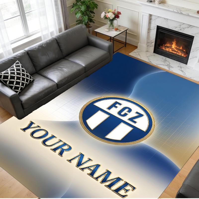 Crystal Velvet Rug Custom Name Text, Soft Non Slip Floor Mat Home DecorFC Zürich