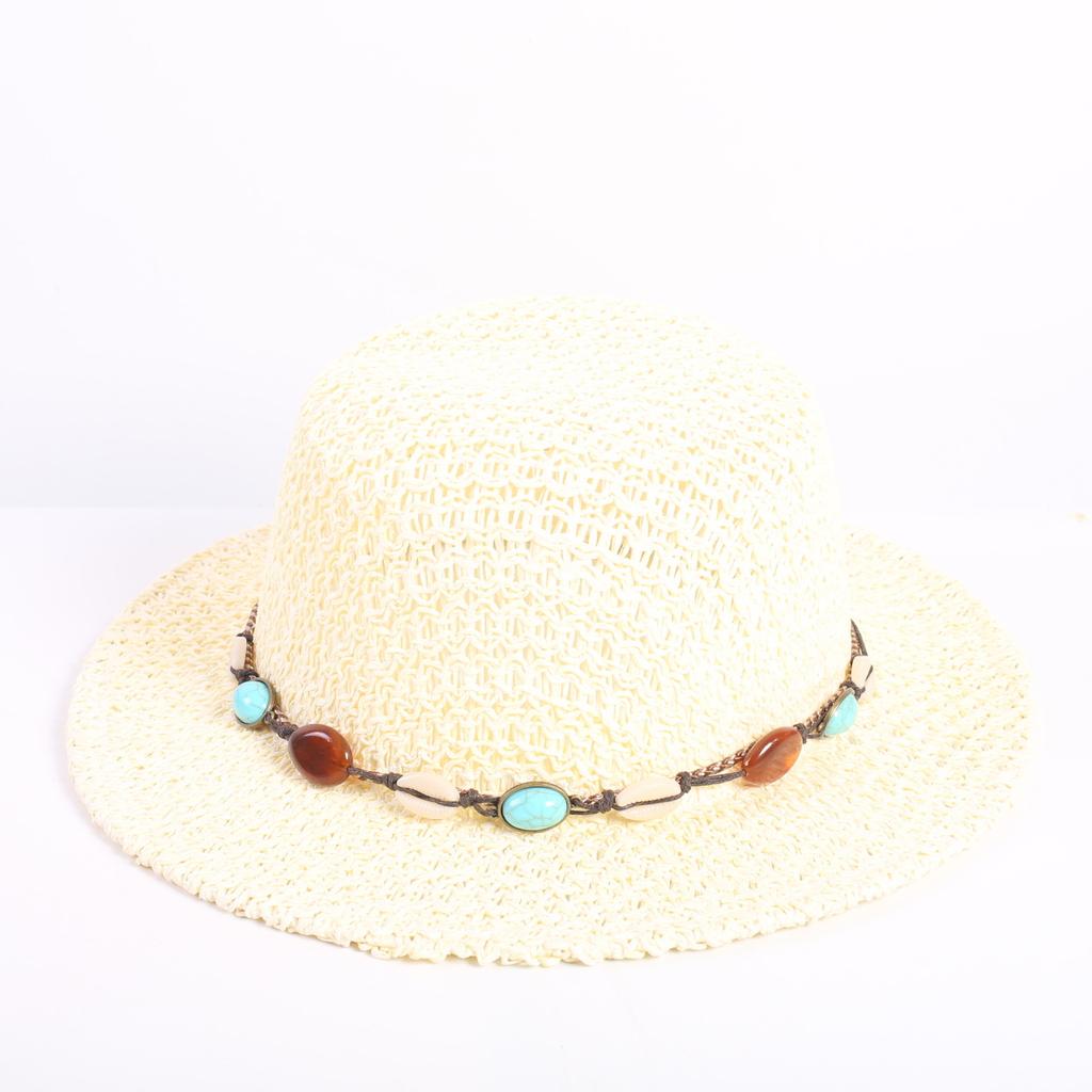 Popular fashion hollow woven dome straw hat, men's and women's fashion summer sunscreen shade straw hat