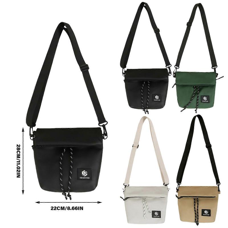 Japanese Shoulder Bag Casual Crossbody Bags Spacious Practical Fabric Chest Pack with Adjustable Strap for Daily Use  White