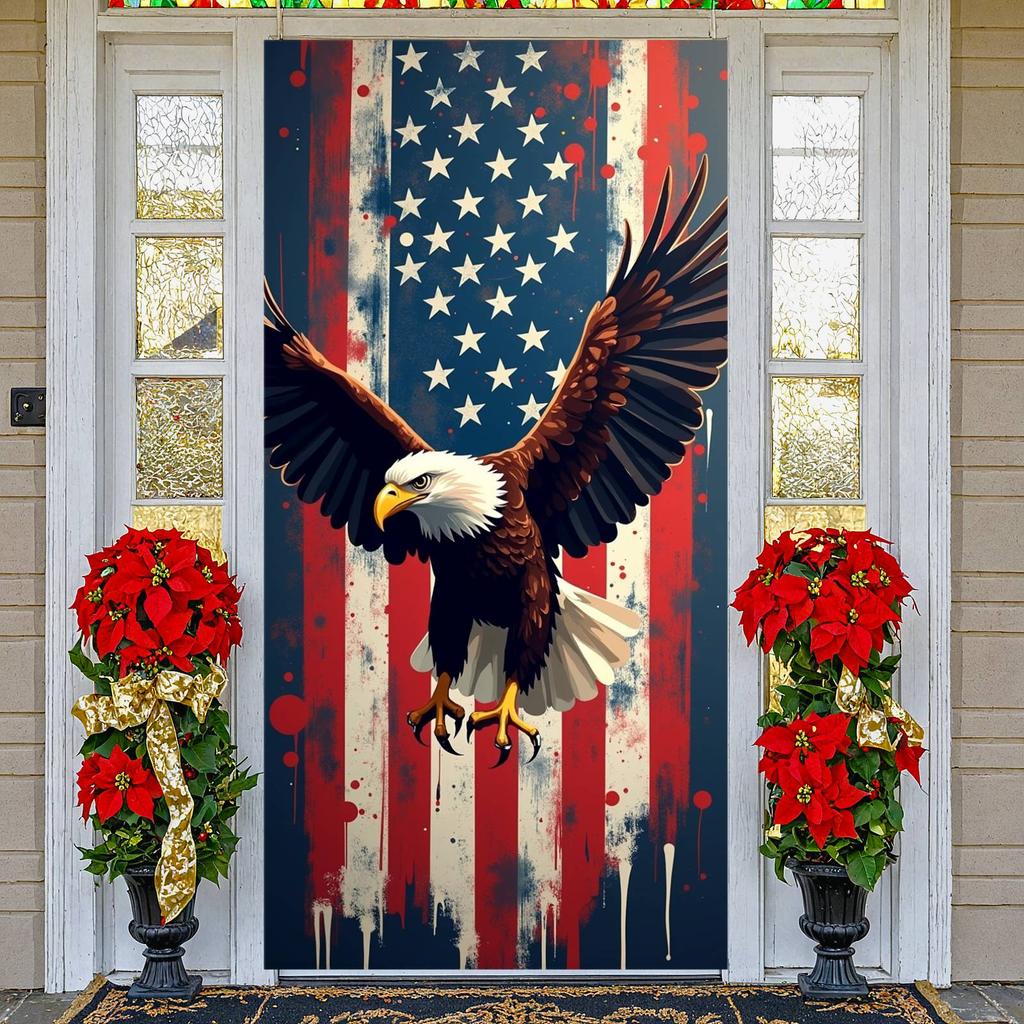American Eagle Banner Winged Eagle Design USA Eagle Banner Patriotic Backdrop Graphic Print Flag Themed Background