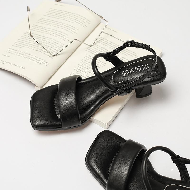 7633-1 One Word with Fashion, Not Tired of Stepping On Shit, Sandals 2025 Summer New Stiletto Women's Shoes