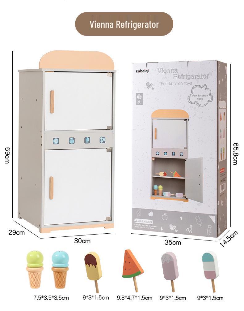 Wooden Pretend Play Kitchen Set: Fruit Cutting Toys for Kids' Birthday Gift