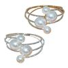 Fashion Imitation Pearls Rhinestone Winding Bracelets For Women Wedding Jewelry Party Accessries