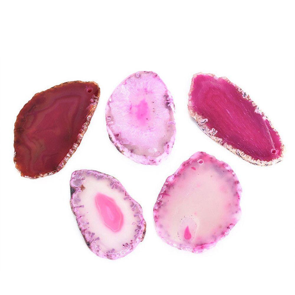 Polished Brazil Healing Slice Stone Quartz Pendant DIY Home Decoration Jewelry Accessories