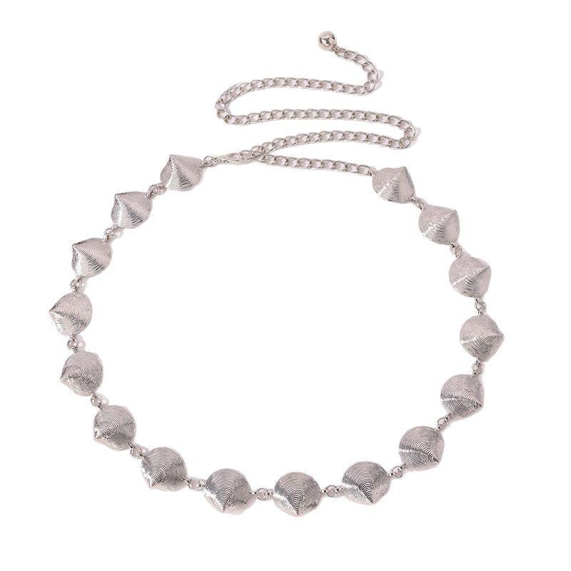 Vintage Style Metal Shell Waist Chain With Hook For Holiday Beach Outfit