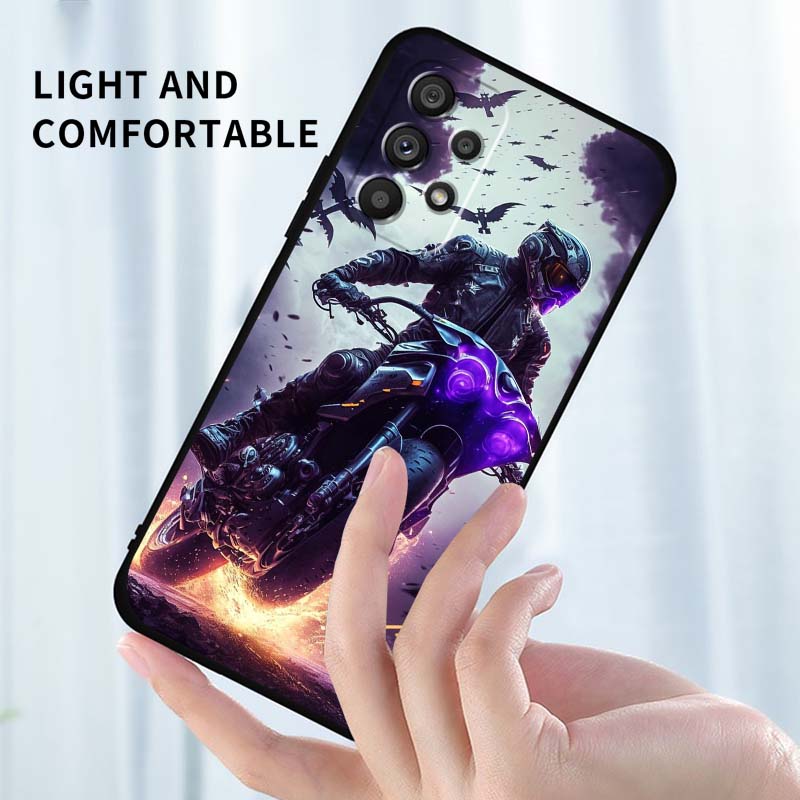 Model Rider Cool For Samsung A41 A35 A34 A33 A32 A25 A24 A23 A21s A06 A05 A04 A03 Note 10 20 Ultra 5G Black Case