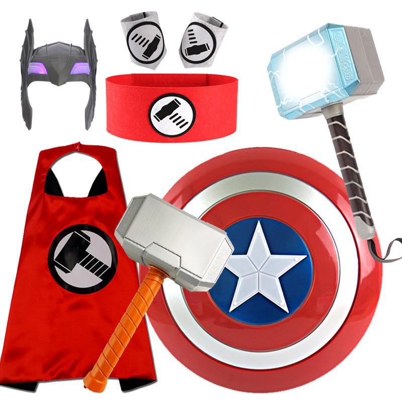 Children's Thor Hammer Toy & Cosplay Set: Mask, Cloak, Costume for Halloween