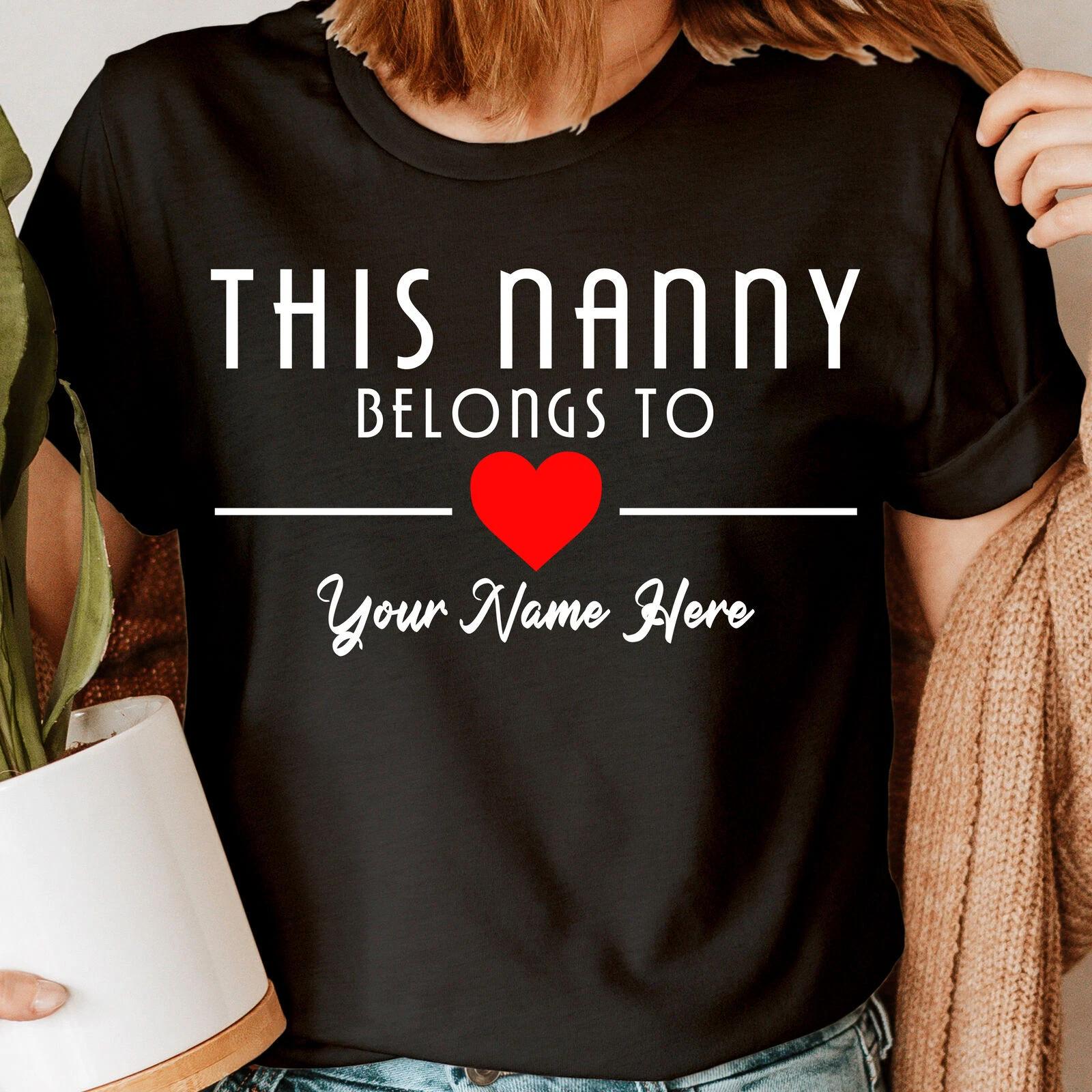 Personalised This Nanny Belongs To Add Names Grandma Womens T-Shirts Top #6ED S