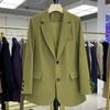 Schwarzer Blazer Formelle Damenjacken & Mäntel Herbst Lässige lockere Langarmanzugjacke