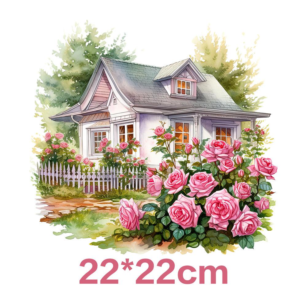 Flower Iron On Transfer Stickers Cute Design Ready To Press Heat Transfer Vinyl Decals Applique for T-Shirt Backpack Clothes