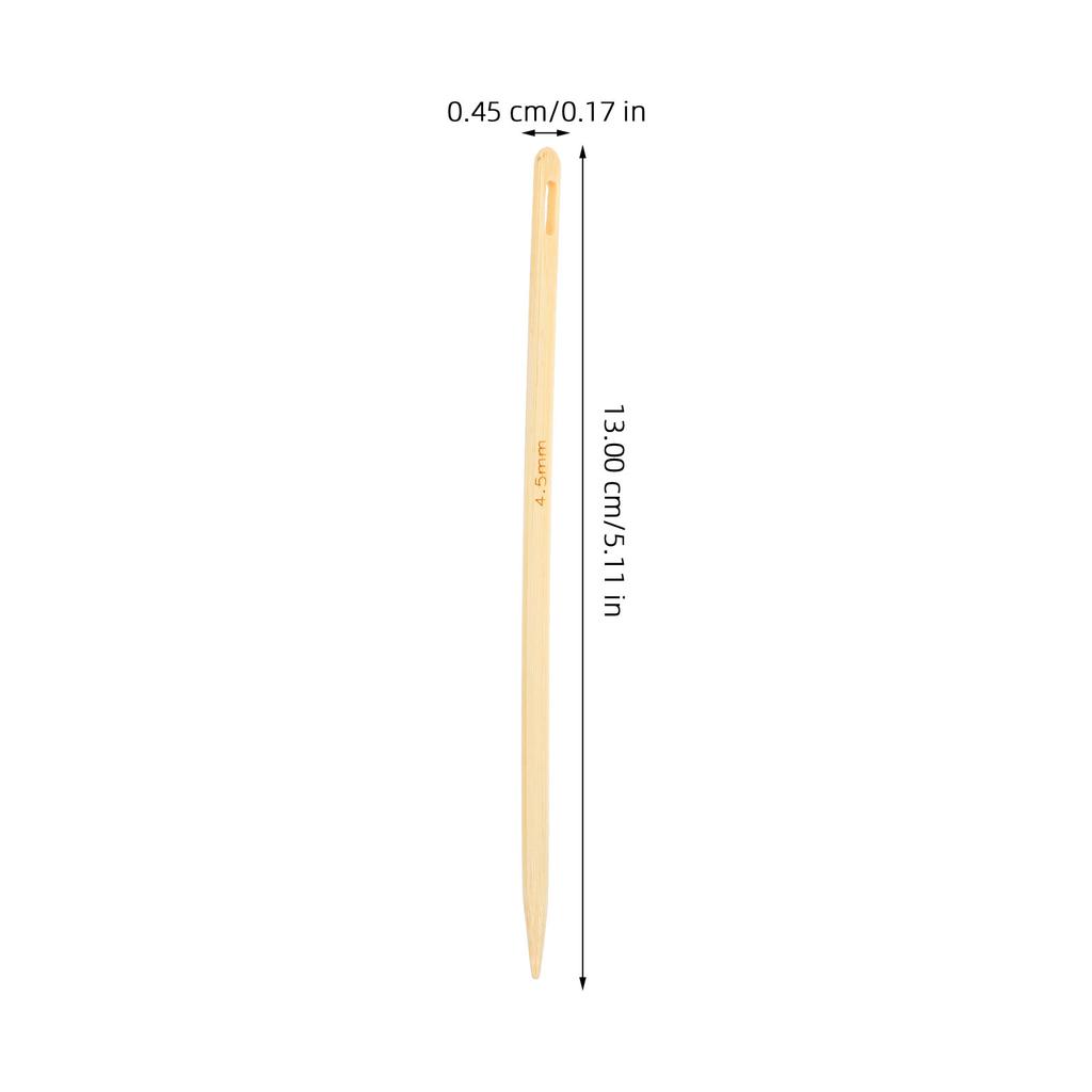 3 Pcs Big Eye Needle Crochet Knitting Tool Sewing Needles Hair Hand DIY Weaving Tools Bamboo Craft Hook Circle Wooden