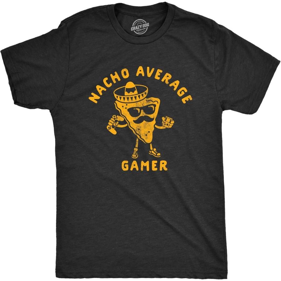 Mens Nacho Average Gamer Tshirt Funny Nerdy Video Game Novelty Tee S